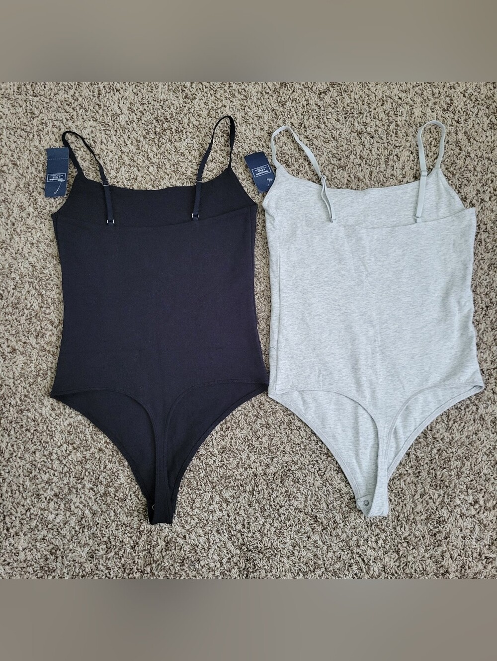 Abercrombie & Fitch Bodysuit Tank Top Sleeveless Black Gray Scoop Neck Small NWT - Picture 4 of 4